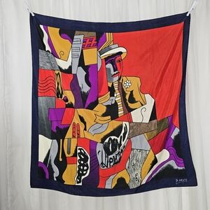 Vintage Picasso Square Scarf Abstract Cubism